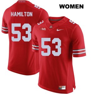 Women's NCAA Ohio State Buckeyes Davon Hamilton #53 College Stitched Authentic Nike Red Football Jersey IC20I31JJ